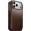 Cases and Covers - Flip Nomad Modern odinis dėklas-knygelė, rustic ruda (Horween) – iPhone 18 Pro Max/17 Pro Max