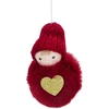 Christmas Decoration Dekoratyvi lėlytė su širdute 8 cm raudona