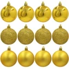 Christmas Decoration Plastikiniai kalėdiniai burbulai, 12 vnt, auksiniai