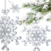 Christmas Decoration pakabinamas akrilo sniego dribsnis 12 cm