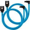 „Corsair Premium Sleeved SATA“ kampinis kabelis, mėlynas 60 cm – 2 vnt. pakuotėje