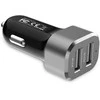 Adapteris Crong Power automobilinis įkroviklis 24W su dviem USB prievadais (aliuminis)