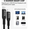 „Crong Soft Link“ – 100 W PD 5A USB-C į USB-C laidas, 120 cm, juodas