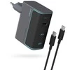 Cuktech CUKAD1003EUG GaN 100W laidinis įkroviklis 2 x USB-C 1 x USB-A su USB-C kabeliu – pilkos spalvos