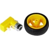 DC variklis 3-9V DC su kampiniu 90° reduktoriumi + ratas JOY-IT