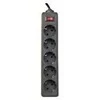 Defender Surge protector for 5 sockets, cable 3.0m. Juodas with grounded connection and safety switch, Schuko – C13, ES3BL 99485 4712279994855