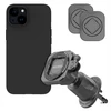 Dėklas Accezz EasyLock automobilinis telefono laikiklis – su dėklu, skirtu iPhone 15 – tvirtinamas prie ventiliacijos grotelių – 360 laipsnių besisukantis – Juodas