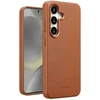 Dėklas Accezz MagSafe odinis galinis dangtelis, skirtas Samsung Galaxy S25 – Sienna Brown
