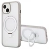 Dėklas Accezz žiedinis stovas su nugarėlės dėklu ir MagSafe, skirtas iPhone 15 – pilkas