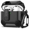 Dėklas Apple AirPods 4 Tech-Protect Carbonox juodos spalvos
