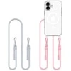 Dėklas Apple iPhone 16 Tech-Protect Flexair Chain MagSafe Pilkas & Rožinė transparent
