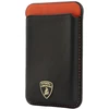 Audi Lamborghini Urus D8 Genuine Leather MagSafe Magnetic Phone Wallet - Juodas and Raudona