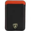Audi Lamborghini Urus D8 Genuine Leather MagSafe Magnetic Phone Wallet - Juodas and Raudona