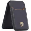 Dėklas Audi Lamborghini D1 Genuine Leather MagSafe mobile phone wallet - juodas and oranžinis