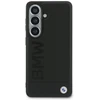 Dėklas BMW Leather Hot Stamp MagSafe Samsung Galaxy S26 juodos spalvos