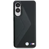 Dėklas BMW Leather Oversized Stripes MagSafe Samsung Galaxy S25 Edge juodos spalvos