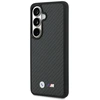 Dėklas BMW M Kevlar Logo MagSafe for Samsung Galaxy S26 juodos spalvos