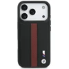 Dėklas BMW M Perforated Stripe Logo MagSafe iPhone 17 Pro raudonas