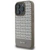 Dėklas DKNY PU odos kartotinio rašto apatinė juostelė MagSafe Apple iPhone 16 Pro Brown