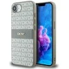 Dėklas DKNY Repeat Texture Pattern su toniniu dryžiuku Apple iPhone 16e smėlio spalvos