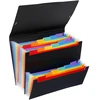 Dėklas dokumentams Viquel Rainbow, A4, 18 skyrelių, su gumelėmis, plastikinis, juodos spalvos