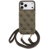 Dėklas Guess 4G Cardslots & Magnetic Closure Crossbody, skirtas iPhone 18 Pro / 17 Pro, rudas