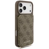 Dėklas Guess 4G Cardslots & Magnetic Closure Crossbody, skirtas iPhone 18 Pro / 17 Pro, rudas
