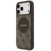 Original dėklas GUESS 4G Circle Classic Logo MagSafe skirtas Apple iPhone 17 Pro Max rudos spalvos