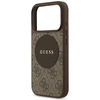 Original dėklas GUESS 4G Circle Classic Logo MagSafe skirtas Apple iPhone 17 Pro rudos spalvos