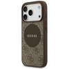 Original dėklas GUESS 4G Circle Classic Logo MagSafe skirtas Apple iPhone 17 Pro rudos spalvos