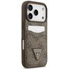 Dėklas Guess 4G Double Card Triangle, skirtas iPhone 18 Pro / 17 Pro, rudas
