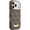 Dėklas Guess 4G Logo Plate MagSafe, skirtas iPhone 18 Pro / 17 Pro, rudas