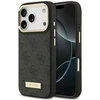 Dėklas Guess 4G Logo Plate MagSafe, skirtas iPhone 18 Pro / 17 Pro, juodas