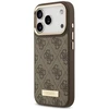 Dėklas Guess 4G Logo Plate MagSafe, skirtas iPhone 18 Pro / 17 Pro, rudas