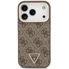Dėklas Guess 4G PU Triangle Logo & Stand Camera Magsafe, skirtas iPhone 18 Pro / 17 Pro, rudas