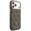 Dėklas Guess 4G su pinigine ir dirželiu Magsafe, skirtas iPhone 18 Pro Max / 17 Pro Max, rudas