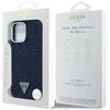 Guess Denim Triangle Logo MagSafe iPhone 16 Pro Dėklas - Mėlyna