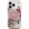 Dėklas Guess IML Flower & Tonal Circle MagSafe, skirtas iPhone 18 Pro Max / 17 Pro Max, rožinis