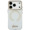 Dėklas Guess IML Script Metal MagSafe, skirtas iPhone 18 Pro Max / 17 Pro Max, skaidrus