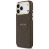 Dėklas Guess Peony Hot Stamp MagSafe, skirtas iPhone 18 Pro Max / 17 Pro Max, rudas