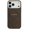 Dėklas Guess Peony Hot Stamp MagSafe, skirtas iPhone 18 Pro Max / 17 Pro Max, rudas
