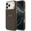 Dėklas Guess Peony Hot Stamp MagSafe, skirtas iPhone 18 Pro Max / 17 Pro Max, rudas
