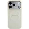Dėklas Guess Saffiano Peony & Ring MagSafe, skirtas iPhone 18 Pro / 17 Pro, smėlio spalvos