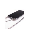 Dėklas Evelatus Huawei Y6 2019 Silicone TPU Transparent with Necklace Strap Sidabrinis