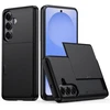 Hurtel AMORUS Samsung Galaxy A57 5G dėklas su slankiojančiu kortelių laikikliu – juodos spalvos