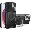 Dėklas Hurtel Samsung Galaxy A17 4G / A17 5G / A18 / A26 Case with Stand and Sliding Lens Cover – juodos spalvos