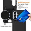 Dėklas Hurtel Samsung Galaxy S26 TPU Case with Card Holder and Crossbody Lanyard – juodos spalvos