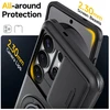 Hurtel Samsung Galaxy S26 Ultra magnetinis dėklas su 360° metaliniu žiedu ir kameros apsauga – juodos spalvos