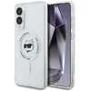 Dėklas Karl Lagerfeld Button Choupette Head Printed Logo MagSafe Samsung Galaxy S25 Edge baltos spalvos