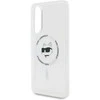 Dėklas Karl Lagerfeld Button Choupette Head Printed Logo MagSafe Samsung Galaxy S25 Edge baltos spalvos